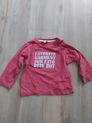 T-shirt manches longues grain de blé 18M rouge