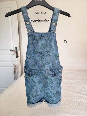 Salopette short jean 12 ans vertbaudet