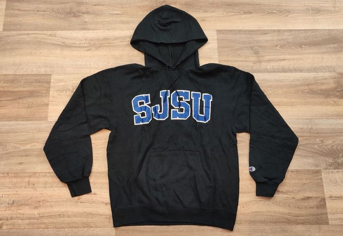 Vêtement Homme Sweatshirts Sweats pull à capuche noir Champion eco fleece taille M #Retrostreet - photo numéro 2