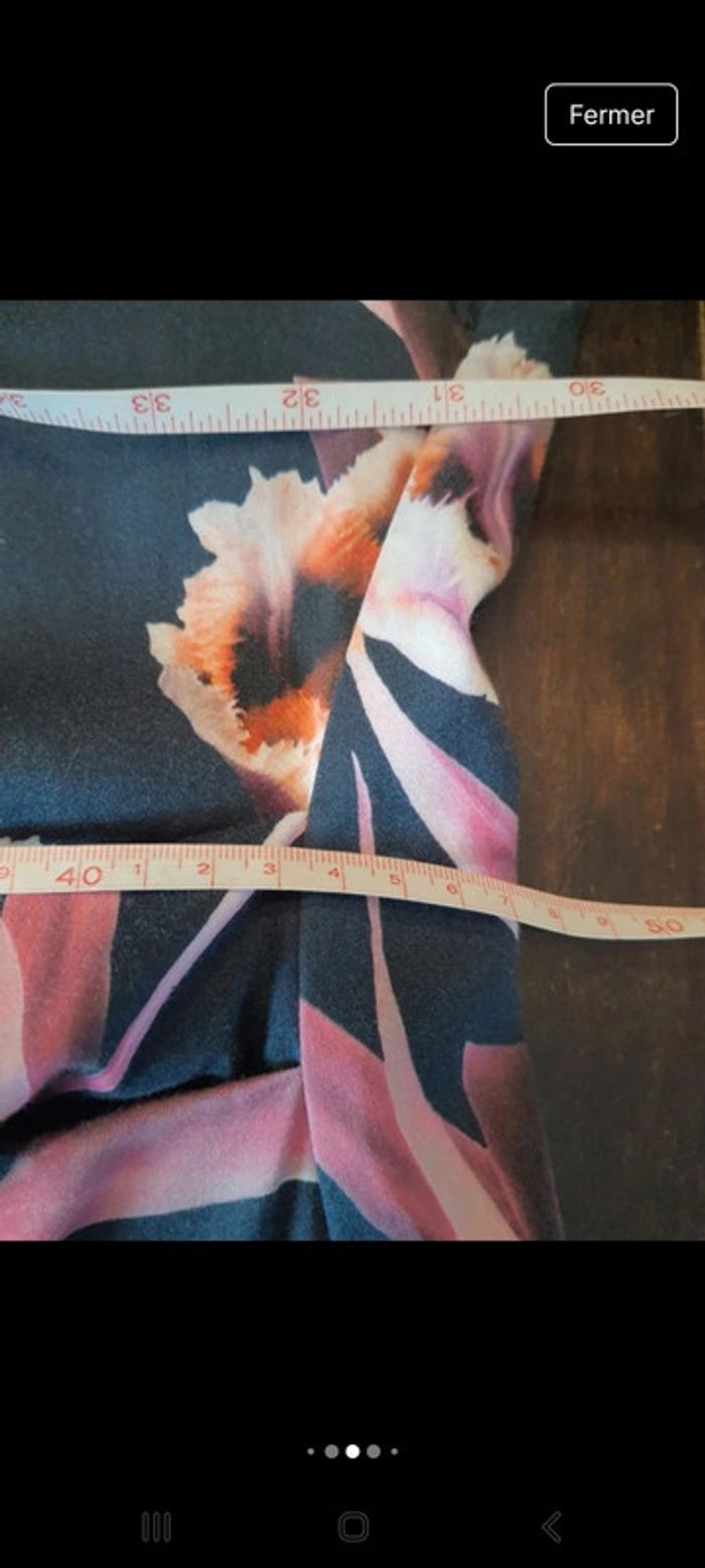 Belle Robe Vera Mont fr 48 neuve marine fleuries - photo numéro 13