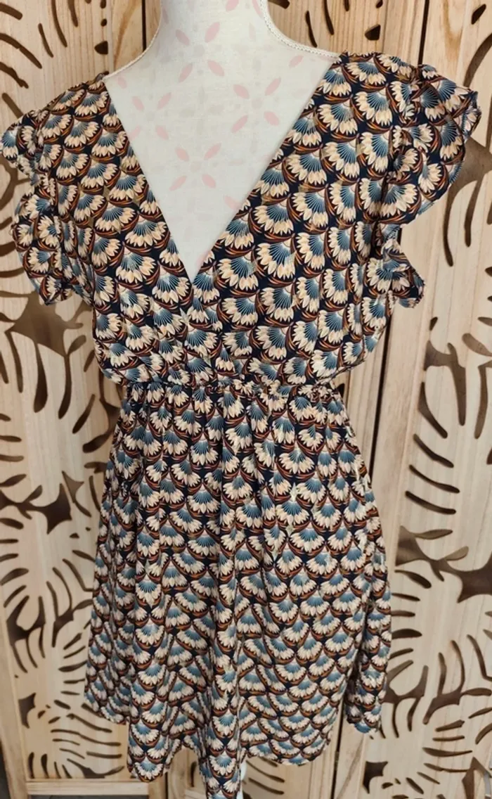 Robe imprimée dorée entrelacés T S/M - photo numéro 3