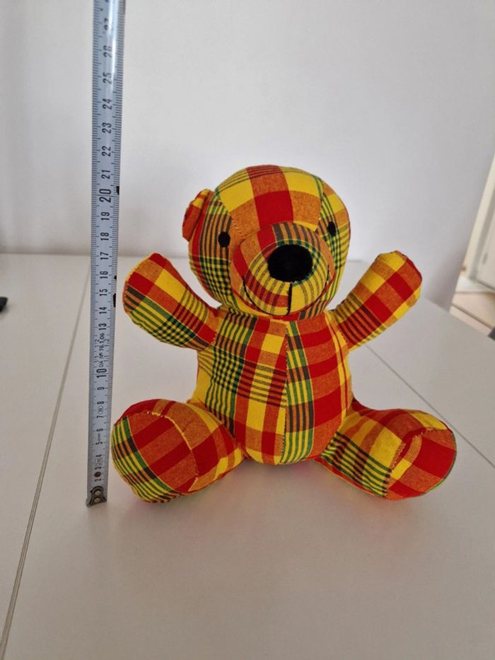 Peluche nounours à carreaux - photo numéro 4