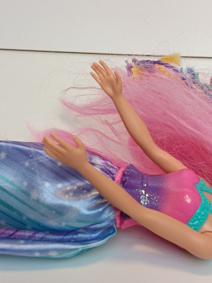 Poupée mattel barbie cheveux rose et tresses
Poupée et ensemble compris - photo numéro 6