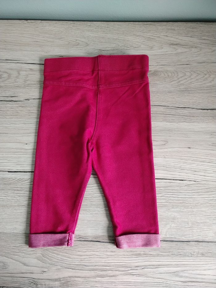 Legging rose avec revers faux ourlet 6 mois fille - photo numéro 2
