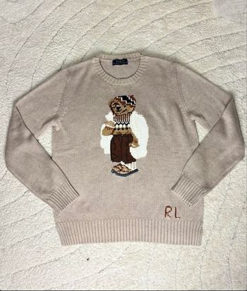  Pull Ralph Lauren Polo Bear motif ourson nounours - Taille M / Taille S - Beige