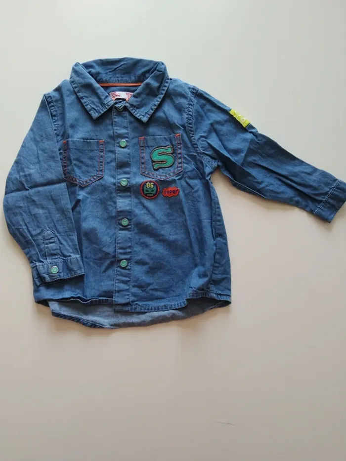 chemise en jean dpam garcon 12 mois