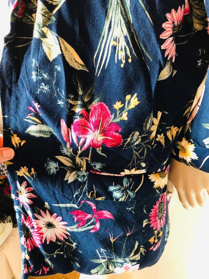 💙Joli blazer bohème marine fleuri multicolore🌸navy multicolored floral boho blazer💙 - photo numéro 13