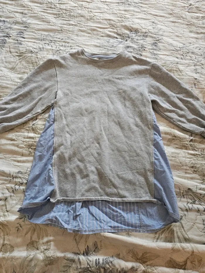 Sweat effet chemise Zara fille 8-9 ans