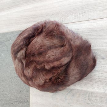 Toque vintage fourrure véritable marron