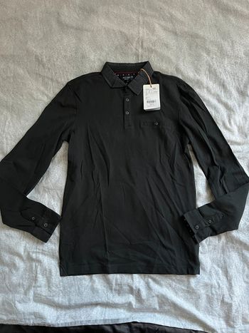 Polo noir et gris sur le col et les coudes Bonobo taille S