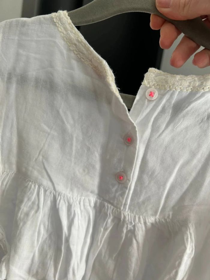 Blouse blanche en coton avec broderies - Louise Misha (Taille 3-4 ans) - photo numéro 6