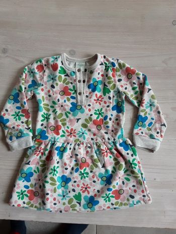 Robe sweat pull fleurs gris T. 3 ans