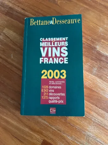 Livre, classement des meilleurs vins de France, 2003
