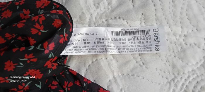 Blouse en voile col en V imprimé fleurs noir et rouge femme M bershka - photo numéro 20