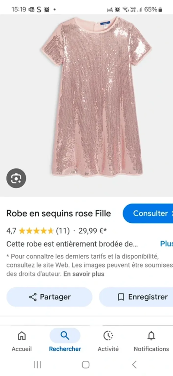 Robe ceremonie sequins rose 10 ans - photo numéro 5