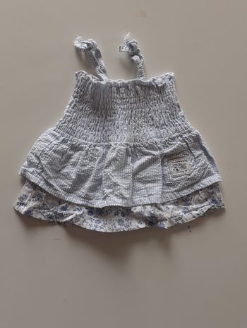 Robe été coton bleu et blanc