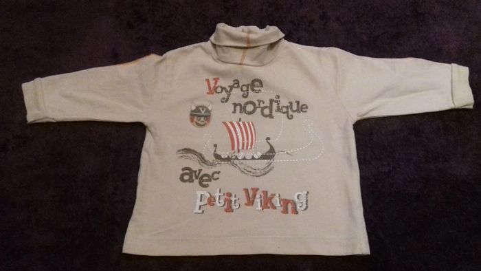 Sous pull 6 mois 🚼 garçon hiver 🌬beige viking matieres 6 mois