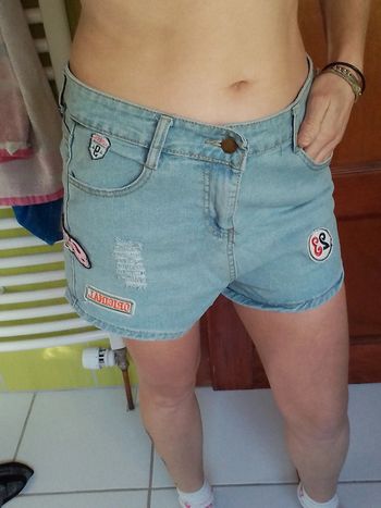 Short en jeans femme Bleu ciel