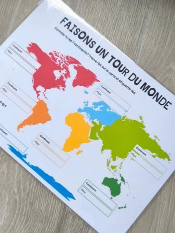 Carte du monde à remplir