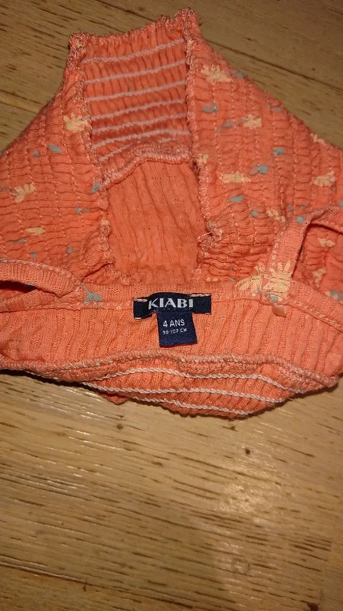Débardeur court orange à motif fleuri - photo numéro 3