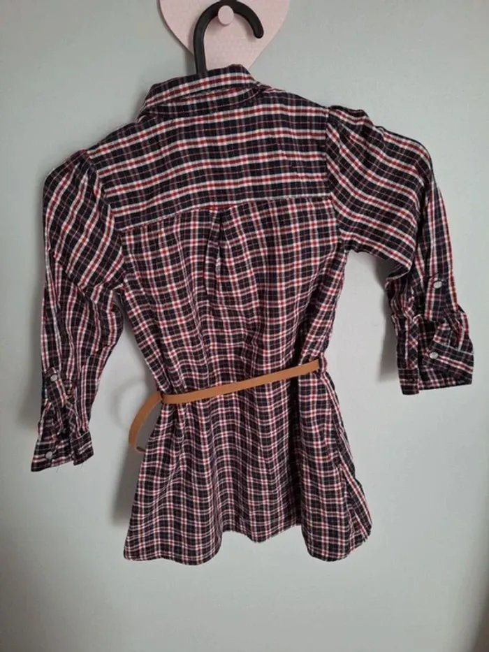 Robe chemise à carreaux bleue marine et rouge Orchestra 6 ans - photo numéro 4