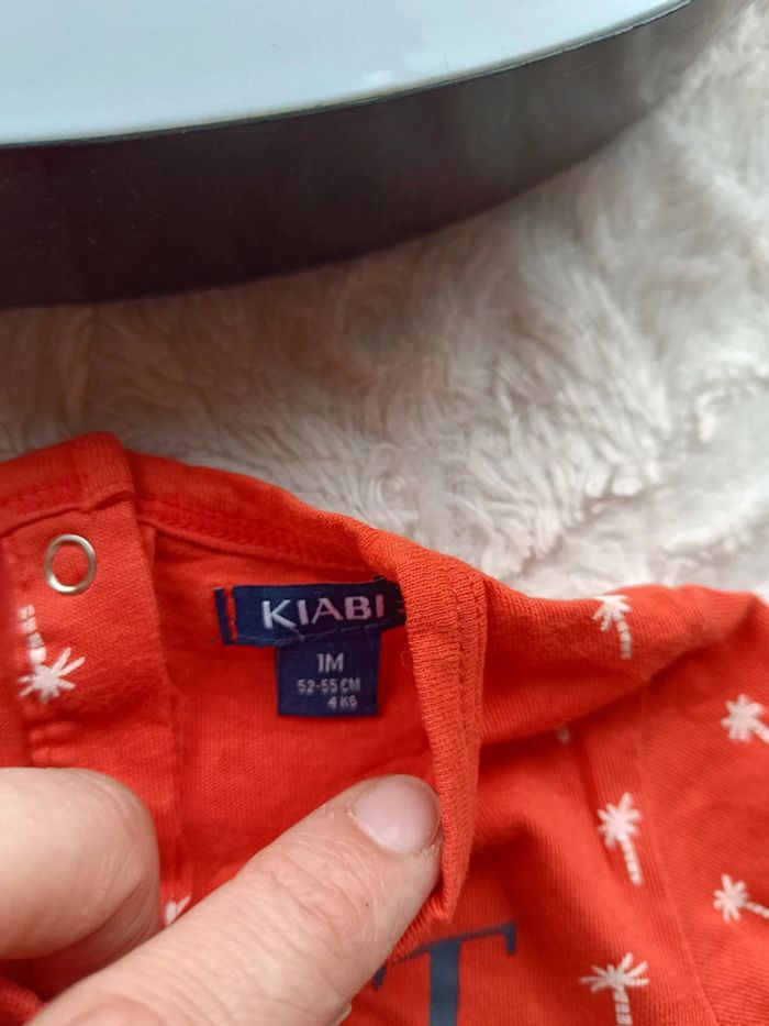 Combinaison combi short barboteuse Garçon 1 mois Petit capitaine palmier Kiabi 100% coton - photo numéro 5