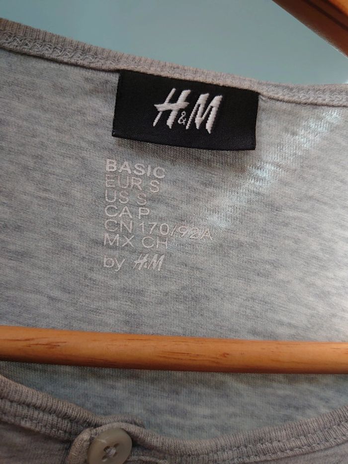 T-shirt gris longues manches homme taille s - photo numéro 3