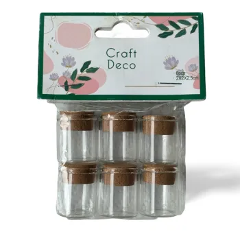 x6 fioles Craft Deco 2x2x2.5cm Neuf