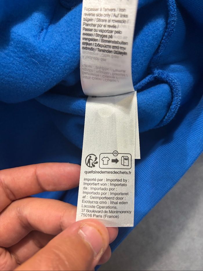 Pull à capuche Lacoste Bleu Taille S Neuf avec étiquette - photo numéro 7