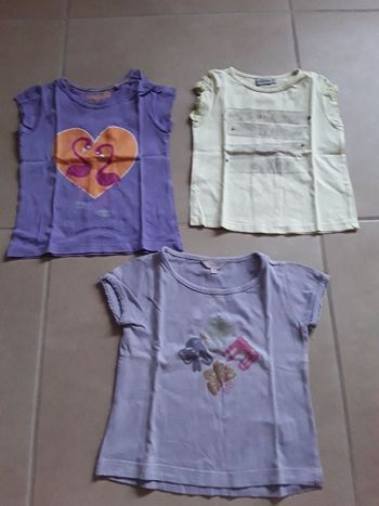 Lot 3 t-shirts MC fille 2 ans