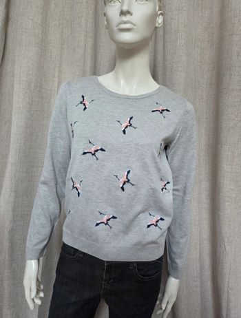 Pull gris brodée flamand 36