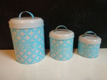 3 boîtes en fer Home Sweet Home