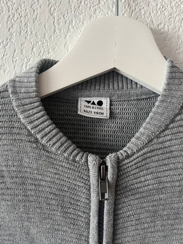 Gilet gris zippé Tape à l’œil – 6 ans (116 cm) - photo numéro 3