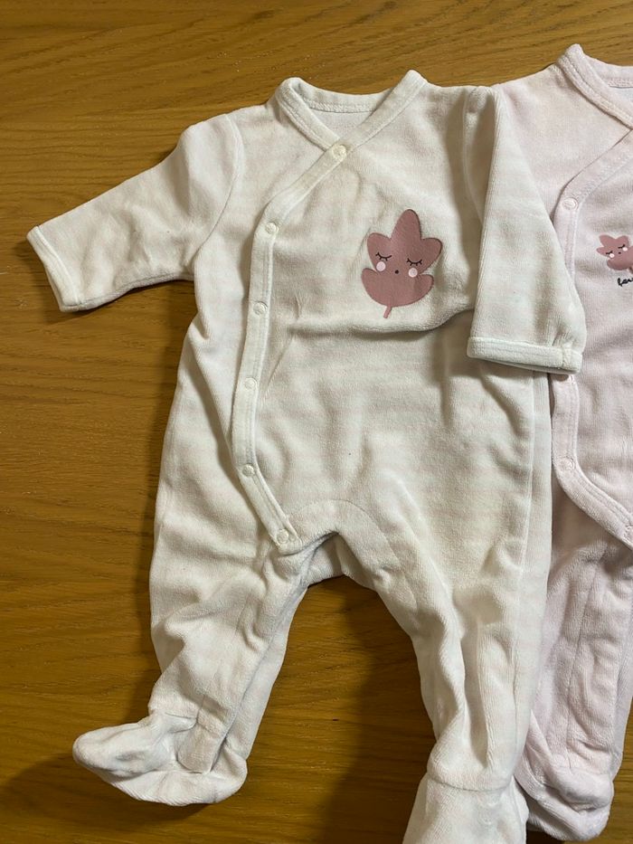 La Redoute Lot de 2 Pyjamas Grenouillères roses Taille 3 mois - photo numéro 3