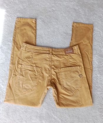 Jean Please jaune XS Italien 38 français taille basse coton élasthanne
