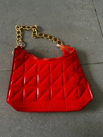 Sac porté épaule orange, très bon état 23x18cm