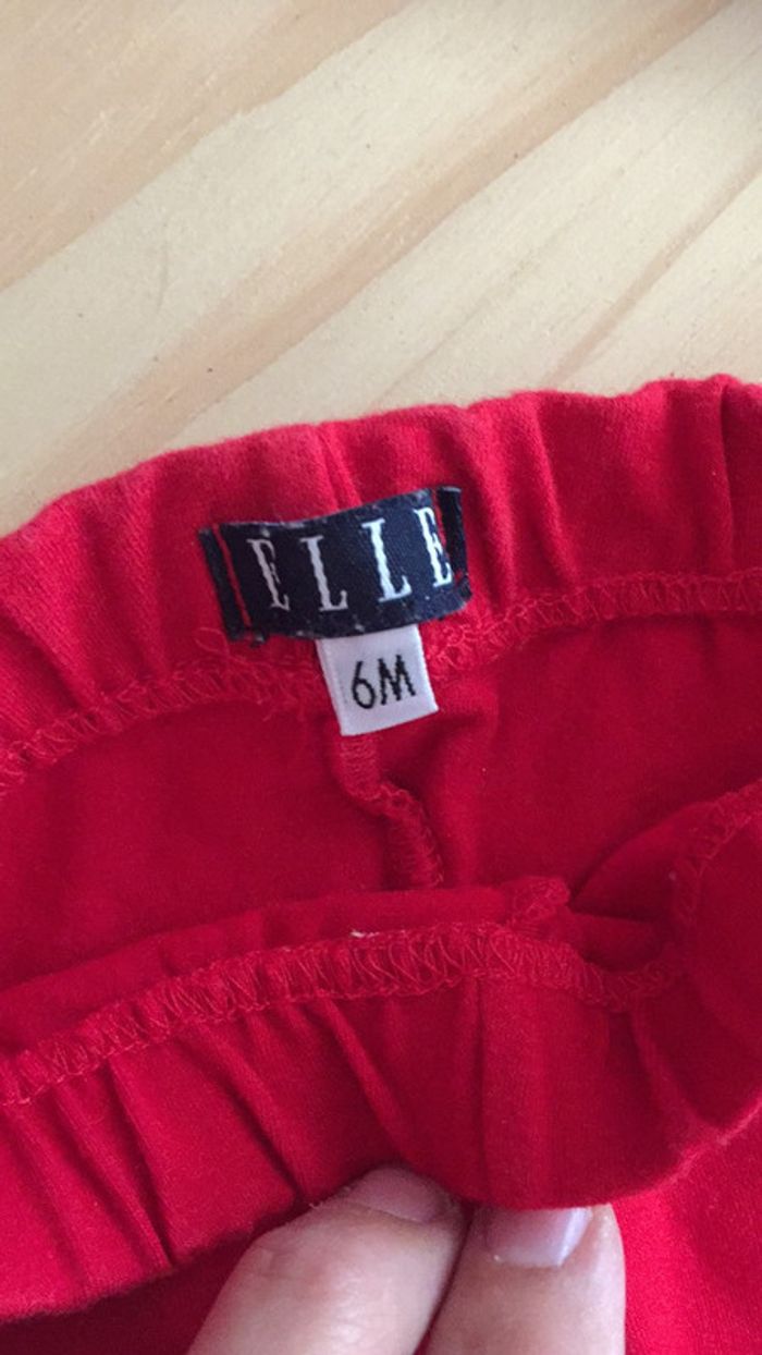 Legging ELLE 6 mois - rouge et blanc TBE - photo numéro 3