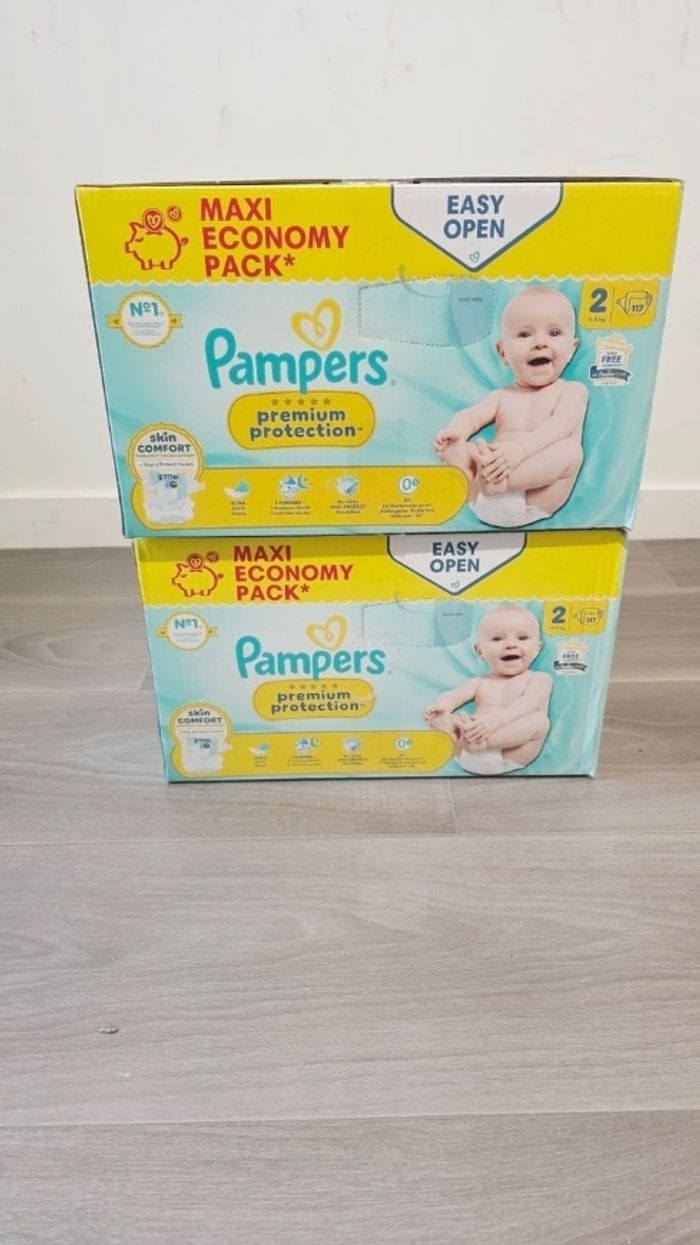 2× Couches Pampers Premium taille 2 MAXI PACK ×234