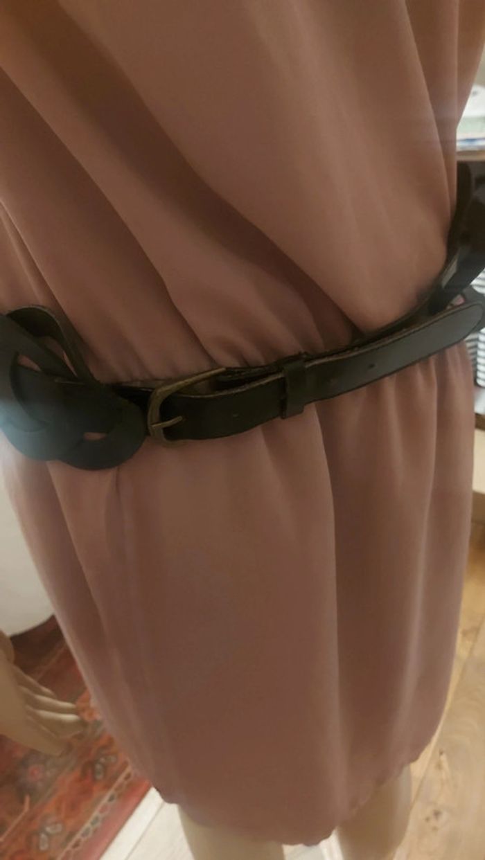 Ceinture noir en cuir réglable de 90 à 95 - photo numéro 4