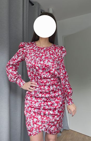 Robe rouge multicolore, taille 36, Morgan 