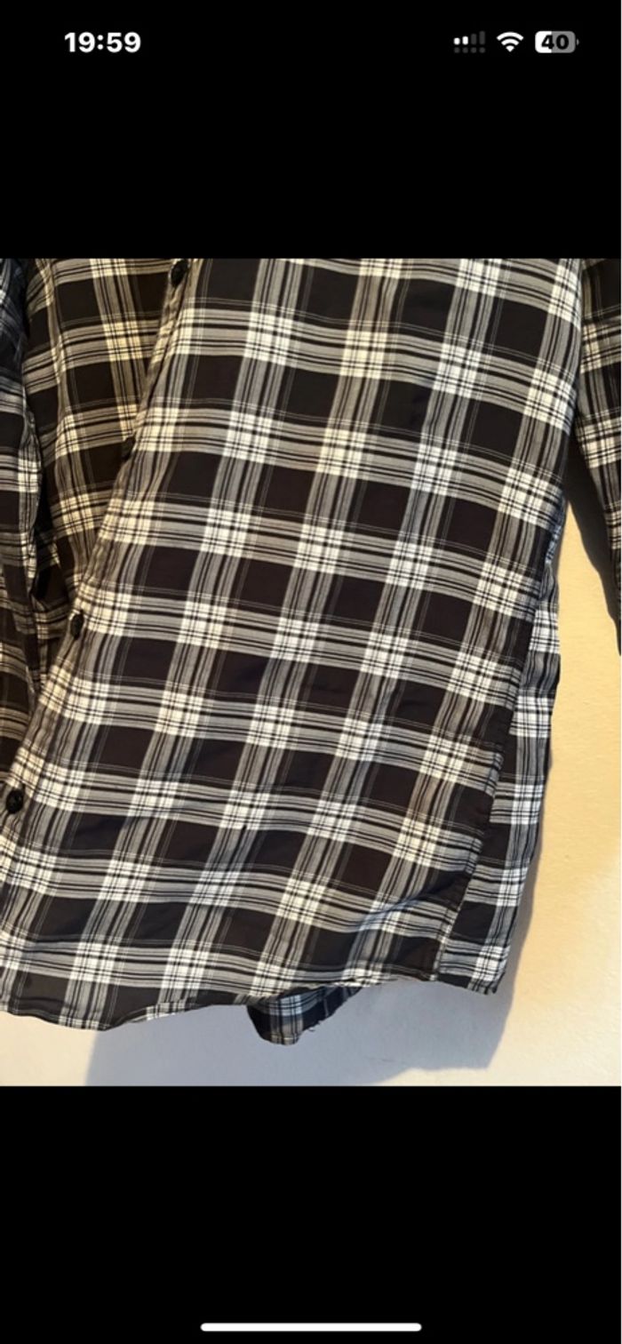 Chemise Homme à Carreaux Noir et Blanc - Manches Longues - H&M (Taille M) - photo numéro 3