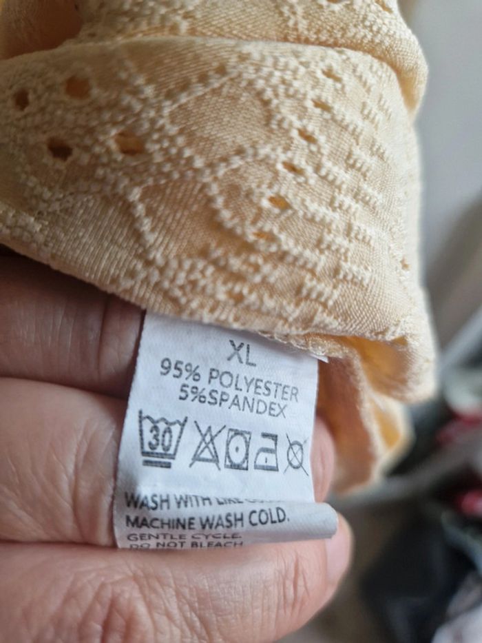 Débardeur ajouré, jaune pâle, XL, neuf - photo numéro 4