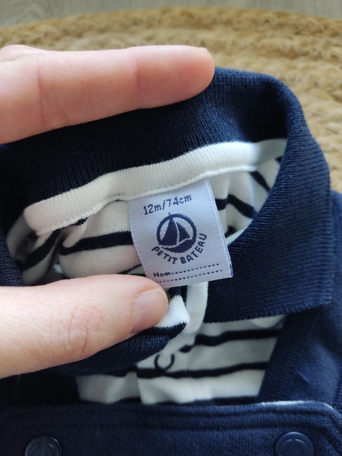 Ensemble Petit bateau salopette marinière - photo numéro 7