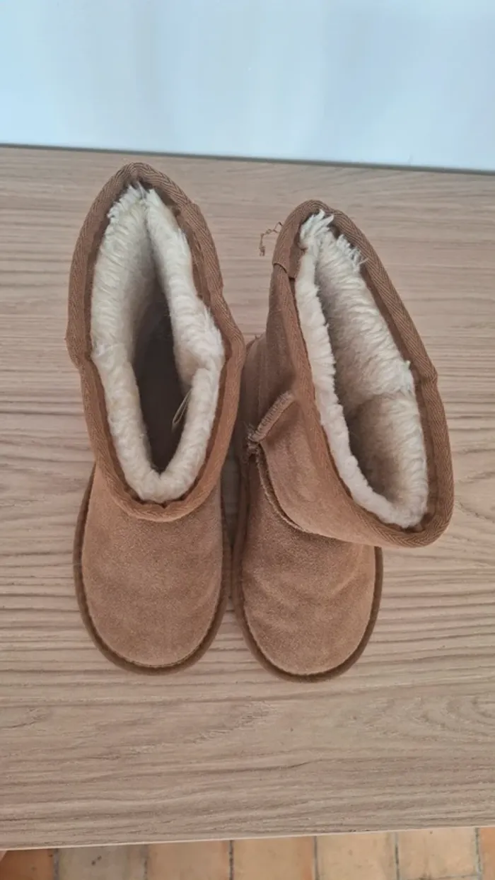 Bottes Nicebay laine et cuir - État neuf - Beige/Camel LA tendance de cette saison - photo numéro 4