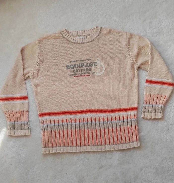 Magnifique pull Catimini beige orange 10 ans - photo numéro 2
