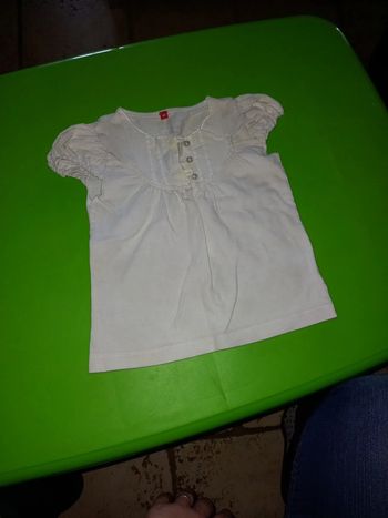 Tee shirt manche courte blanc 18 mois