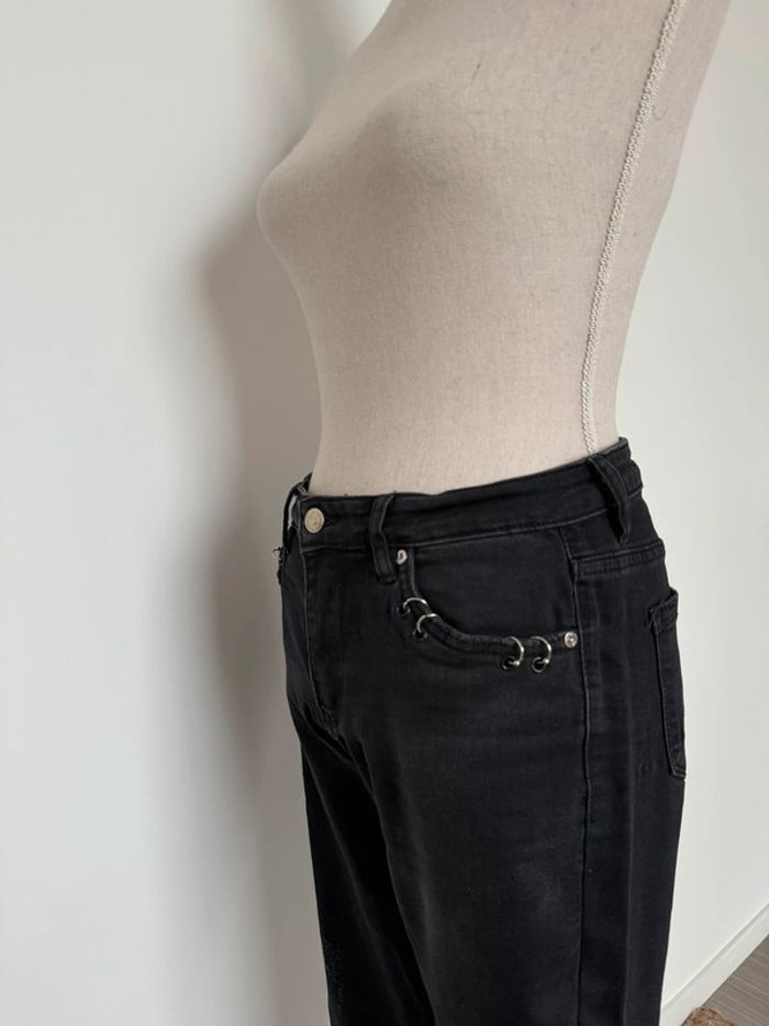 Pantalon legging pantaloni pantalones rock Vloeiende Calças skinny noir 38 M slim jean gris poche - photo numéro 2