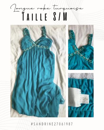 Robe longue bleu turquoise