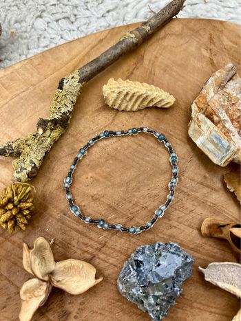 Bracelet en perle de rocaille gris - élastique - ethnique