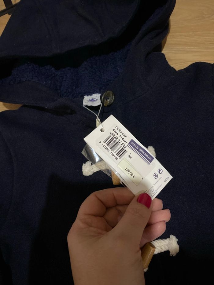 Duffle coat petit bateau neuf 5 ans marine - photo numéro 4